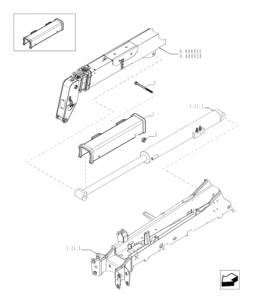 Схема запчастей Case TX1055 - (9.00325[01]) - LIFT CYLINDER LOCK UP - OPTIONAL CODE 748183041 (35) - HYDRAULIC SYSTEMS