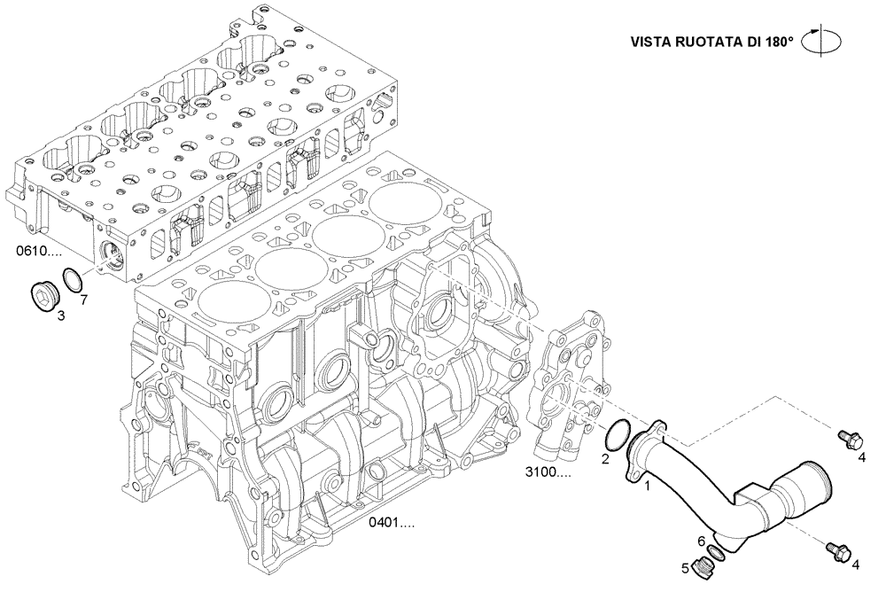 Схема запчастей Case F5CE9454G A001 - (3230.045) - WATER PIPE (10) - ENGINE