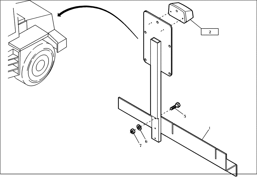 Схема запчастей Case 221D - (32.240[001]) - LIC.PLATE LIGHT INSTALLATION (OPTION) (S/N 581101-UP) (55) - ELECTRICAL SYSTEMS