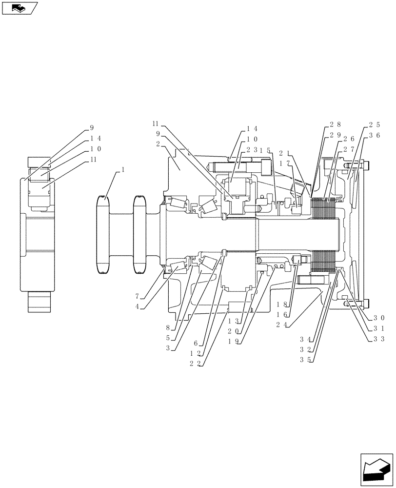 Схема запчастей Case SR175 - (29.353.AD[03]) - MOTOR, REXROTH DRIVE MOTOR 1SPD (SR130-SV185) (29) - HYDROSTATIC DRIVE