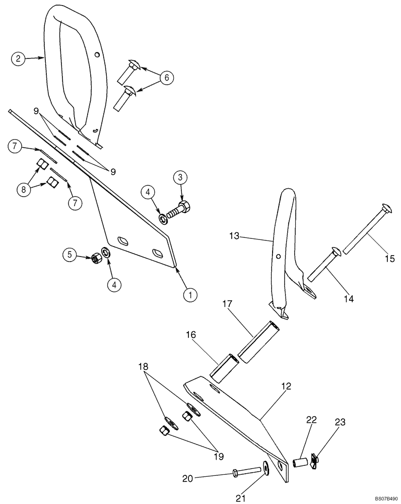 Схема запчастей Case 570MXT - (09-56) - CANOPY, ROPS - HANDLE, GRAB (09) - CHASSIS/ATTACHMENTS