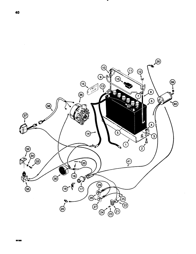 Схема запчастей Case SD100 - (040) - BATTERY AND TRACTOR ELECTRICAL CIRCUIT, WISCONSIN GAS ENGINES, USED BEFORE S/N 1223228 ON ALL MODELS (55) - ELECTRICAL SYSTEMS