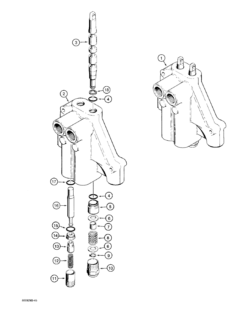 Схема запчастей Case 480F - (8-082) - STABILIZER CONTROL VALVE (08) - HYDRAULICS