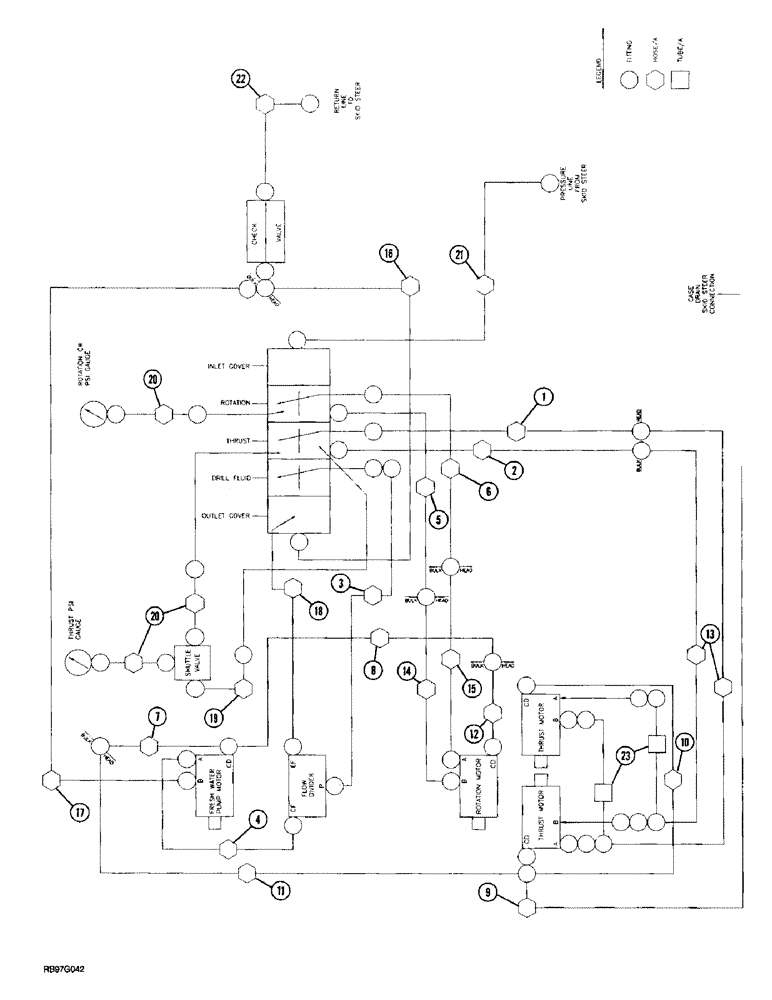 Схема запчастей Case 150CM - (9-34) - HYDRAULIC CIRCUIT HOSES - 150CM 