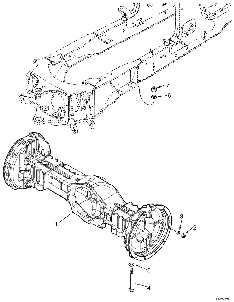 Схема запчастей Case 580M - (06-31) - AXLE, REAR DRIVE - MOUNTING (06) - POWER TRAIN