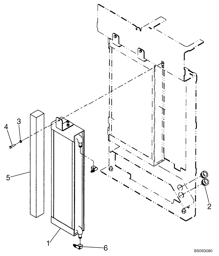 Схема запчастей Case 821E - (08-07) - HYDRAULICS - OIL COOLER MOUNTING (08) - HYDRAULICS