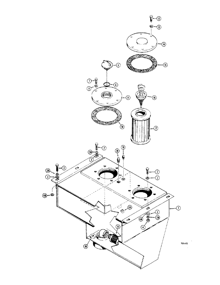 Схема запчастей Case 680CK - (158) - HYDRAULIC TANK AND FILTERS (35) - HYDRAULIC SYSTEMS