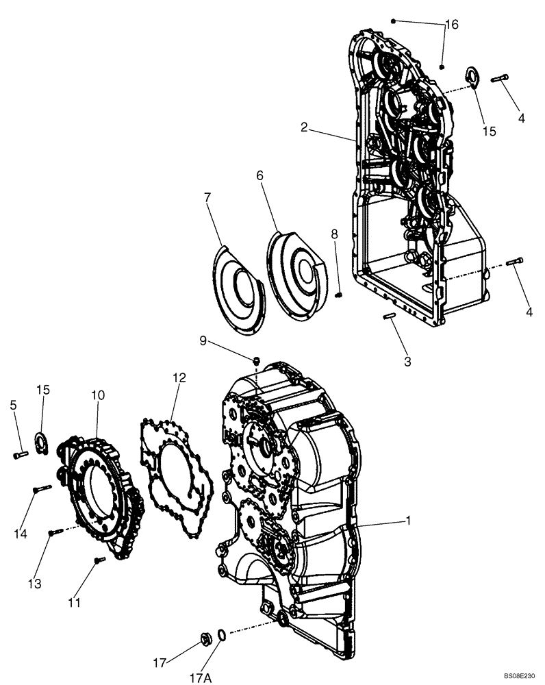 Схема запчастей Case 821E - (06-21) - TRANSMISSION ASSY - HOUSING - P.I.N. N7F203144 AND AFTER (06) - POWER TRAIN