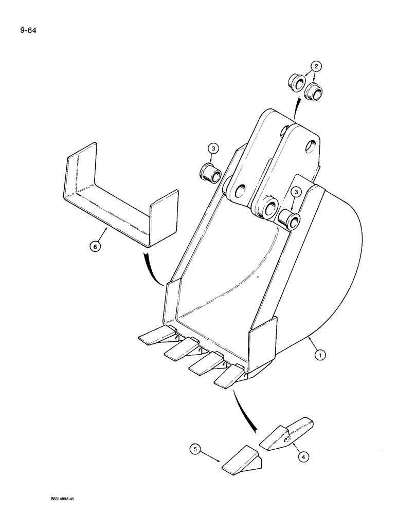 Схема запчастей Case 360 - (9-064) - BACKHOE BUCKETS - STANDARD BUCKETS (09) - CHASSIS/ATTACHMENTS