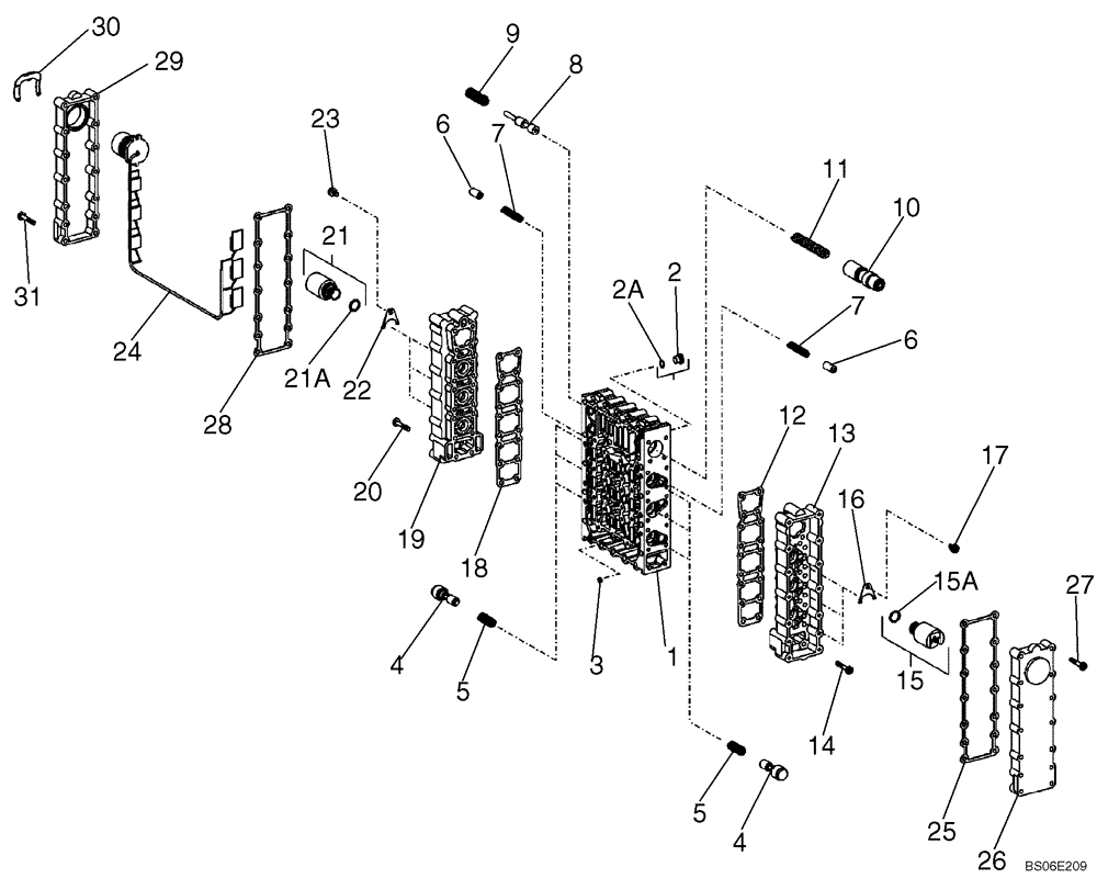 Схема запчастей Case 821E - (06-16) - TRANSMISSION - VALVE, CONTROL - PRIOR TO P.I.N. N7F203144 (06) - POWER TRAIN