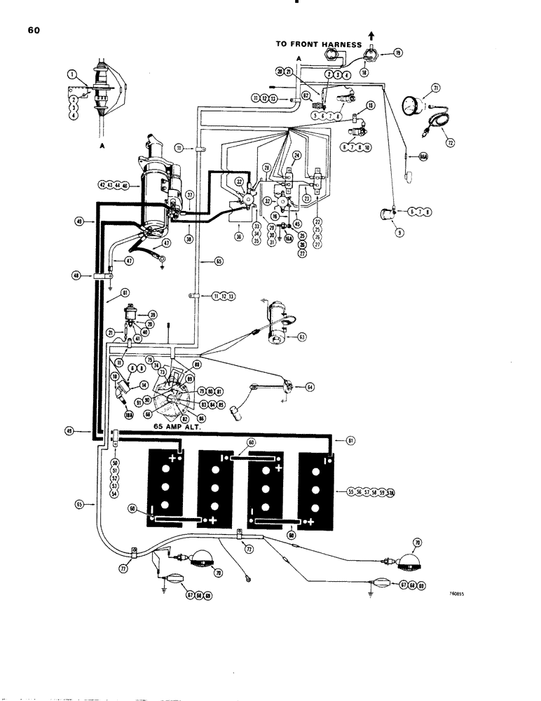 Схема запчастей Case W20 - (060) - ELECTRICAL SYSTEM, REAR HARNESS AND STARTING CIRCUIT (04) - ELECTRICAL SYSTEMS