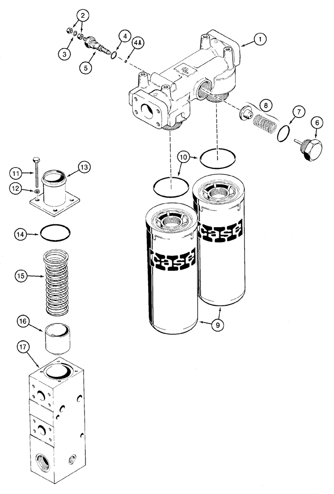 Схема запчастей Case 921C - (08-02) - FILTER ASSY, OIL - VALVE, COOLER BYPASS (08) - HYDRAULICS