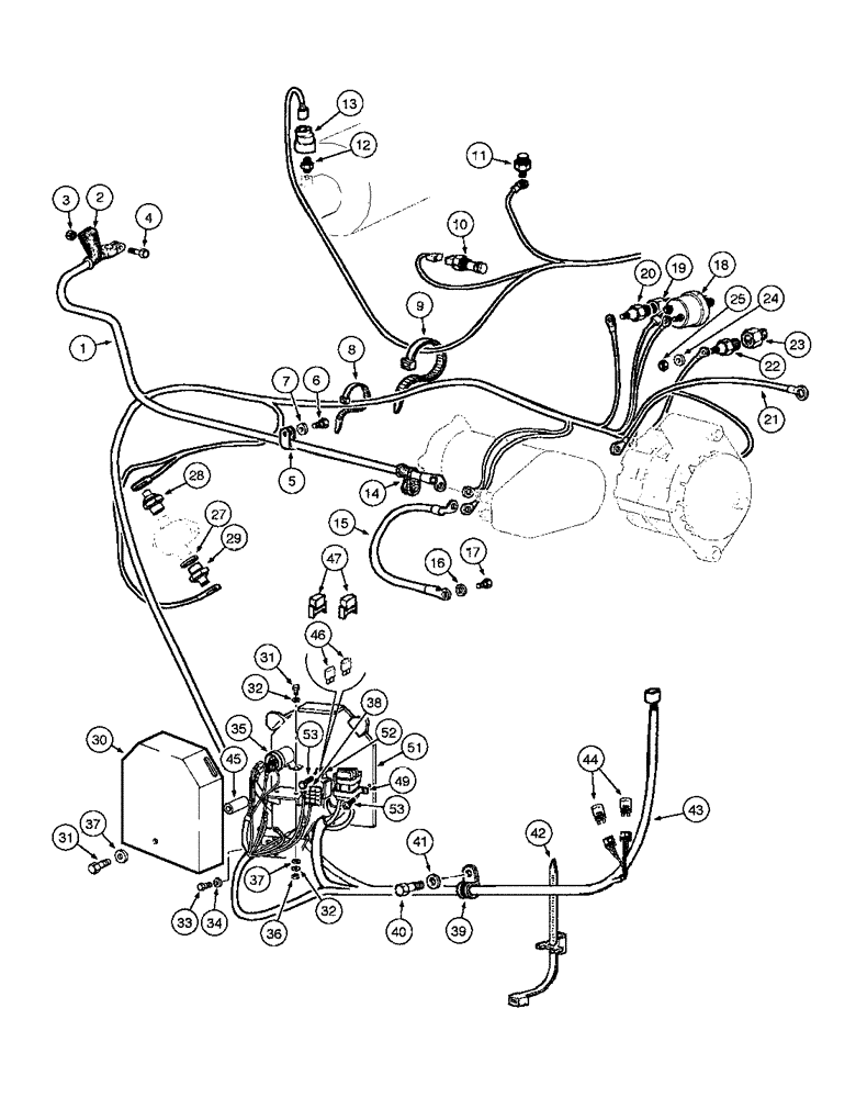 Схема запчастей Case 845 - (04-24[01]) - ELECTRIC SYSTEM - ENGINE (04) - ELECTRICAL SYSTEMS