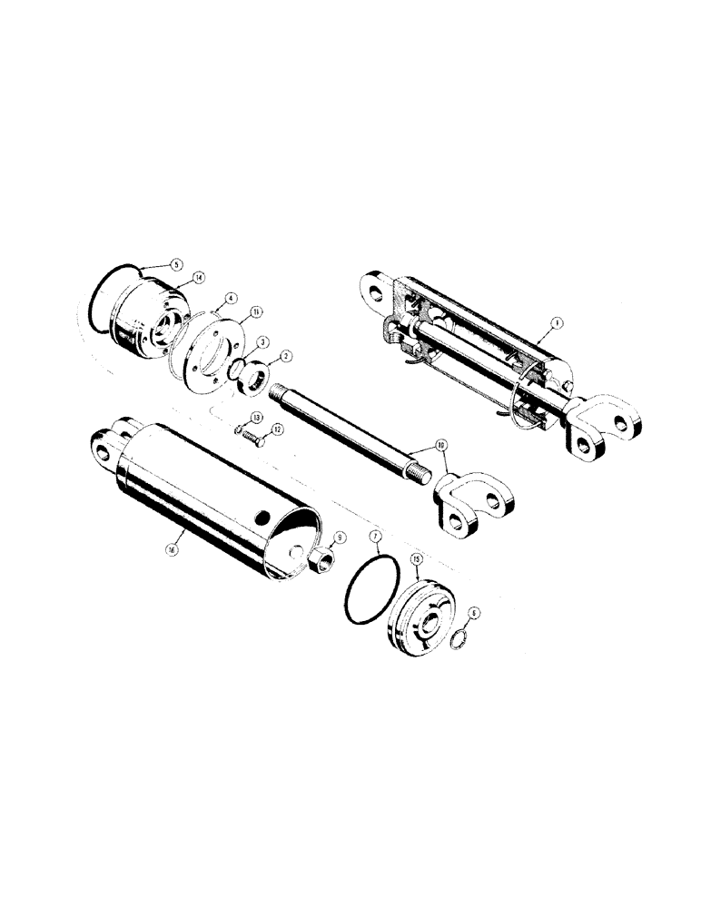 Схема запчастей Case 310 - (176) - A8282 THREE POINT HITCH HYDRAULIC CYLINDER, D26726 DIVERSION (07) - HYDRAULIC SYSTEM