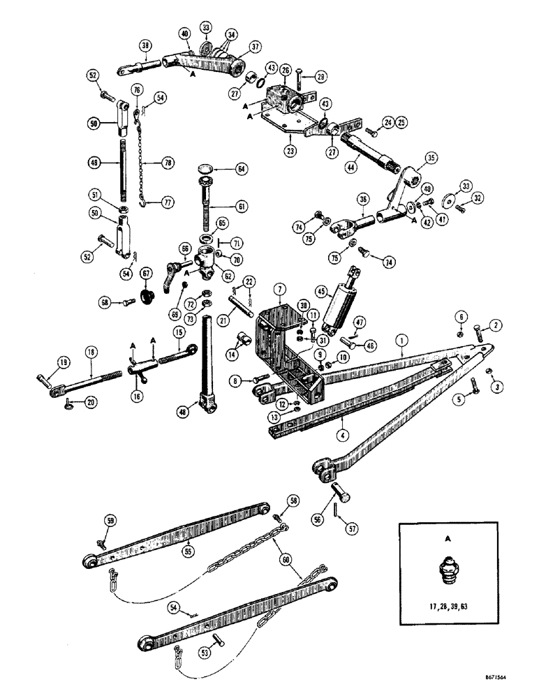 Схема запчастей Case 310G - (200) - THREE POINT HITCH, DRAWBAR AND MOUNTING PARTS (05) - UPPERSTRUCTURE CHASSIS