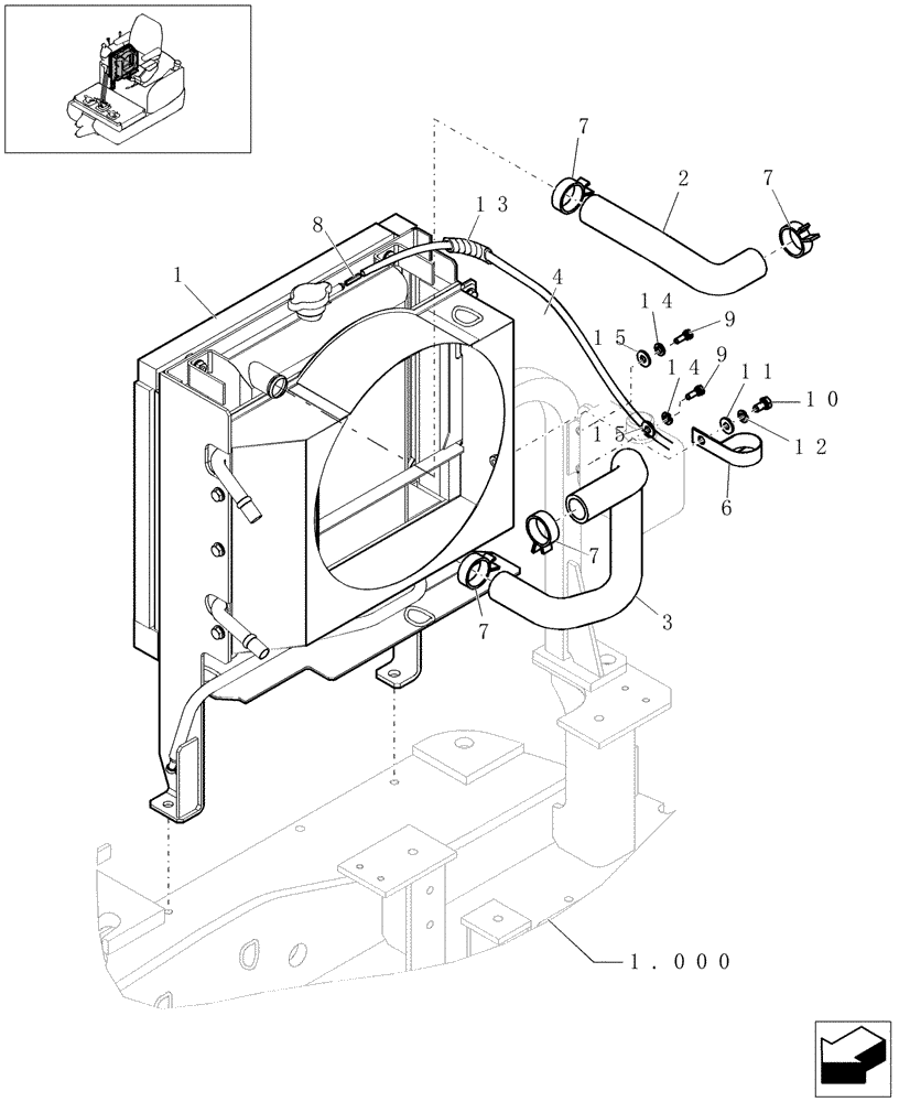 Схема запчастей Case CX16B - (0.003[01]) - RADIATOR (10) - ENGINE