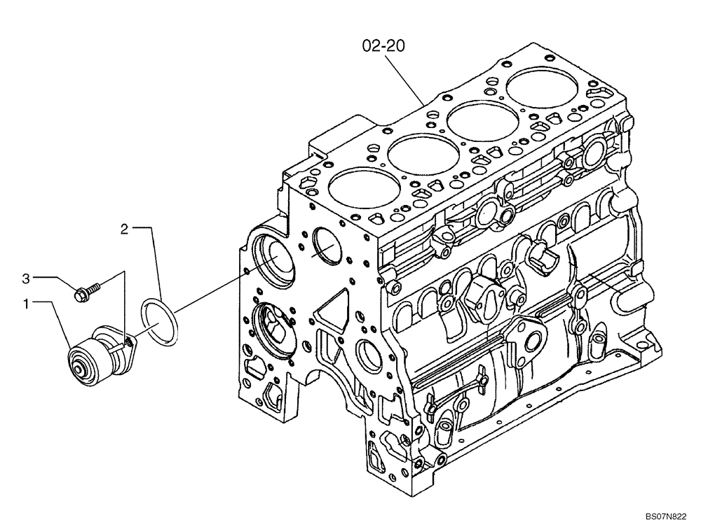 Схема запчастей Case 521E - (02-18) - WATER PUMP (02) - ENGINE