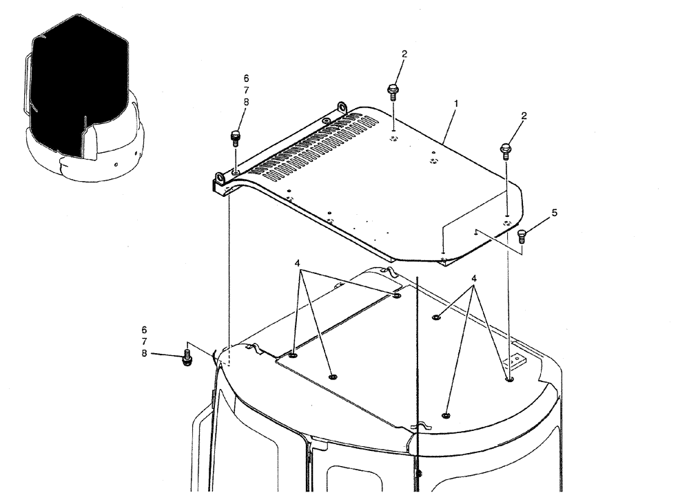 Схема запчастей Case CX27B PV13 - (01-051) - GUARD ASSY, HEAD (05) - SUPERSTRUCTURE