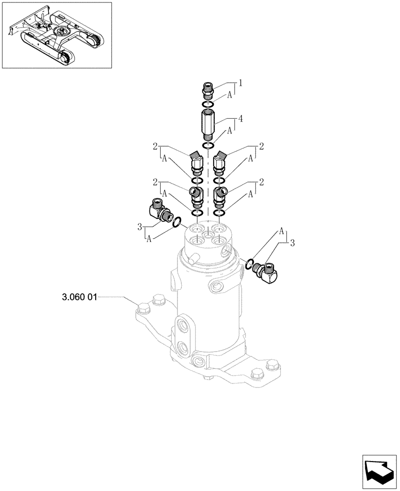 Схема запчастей Case CX31B - (3.060[02]) - SWIVEL JOINT HYD.LINES (35) - HYDRAULIC SYSTEMS