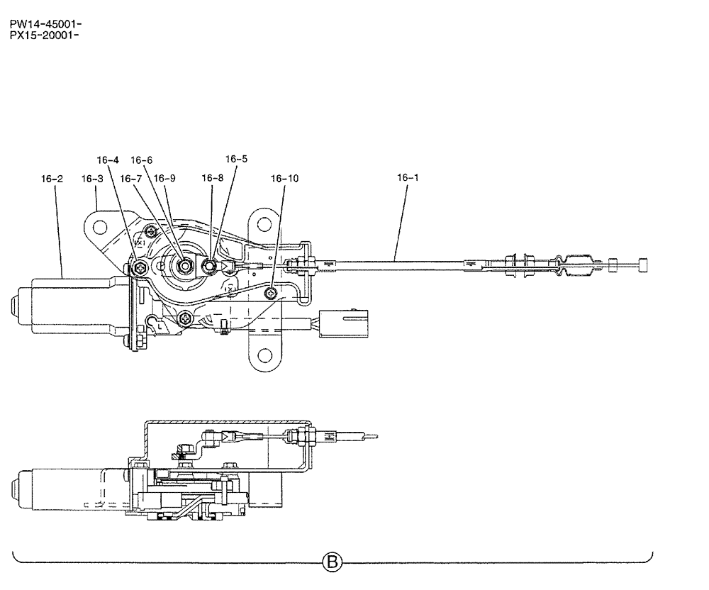 Схема запчастей Case CX36B - (01-016) - CONTROL ASSY, ENGINE (WITH DECEL) (05) - SUPERSTRUCTURE