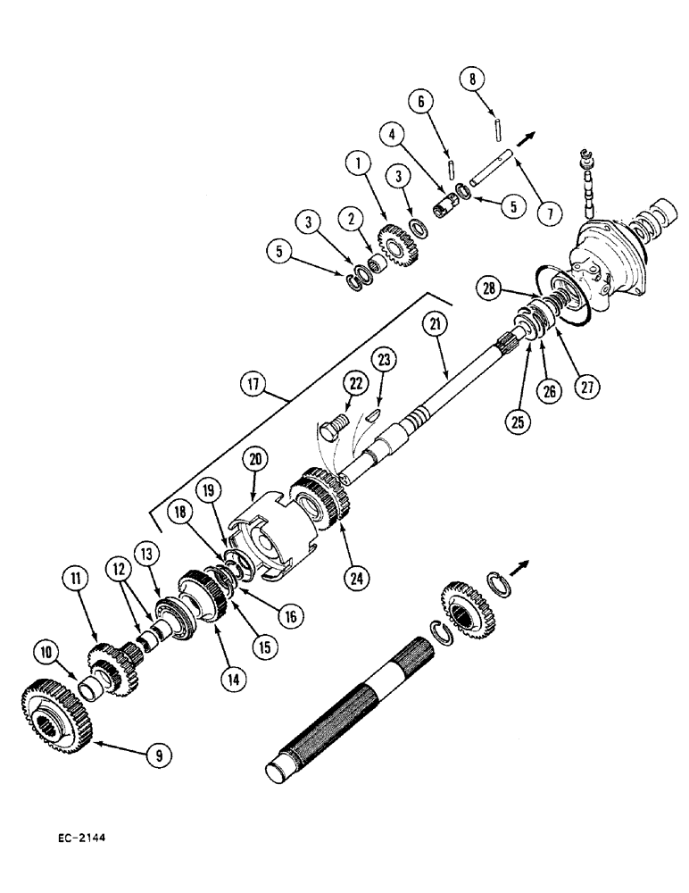 Схема запчастей Case 380B - (6-176) - FORWARD AND REVERSE, SYNCHROMESH DRIVE (06) - POWER TRAIN