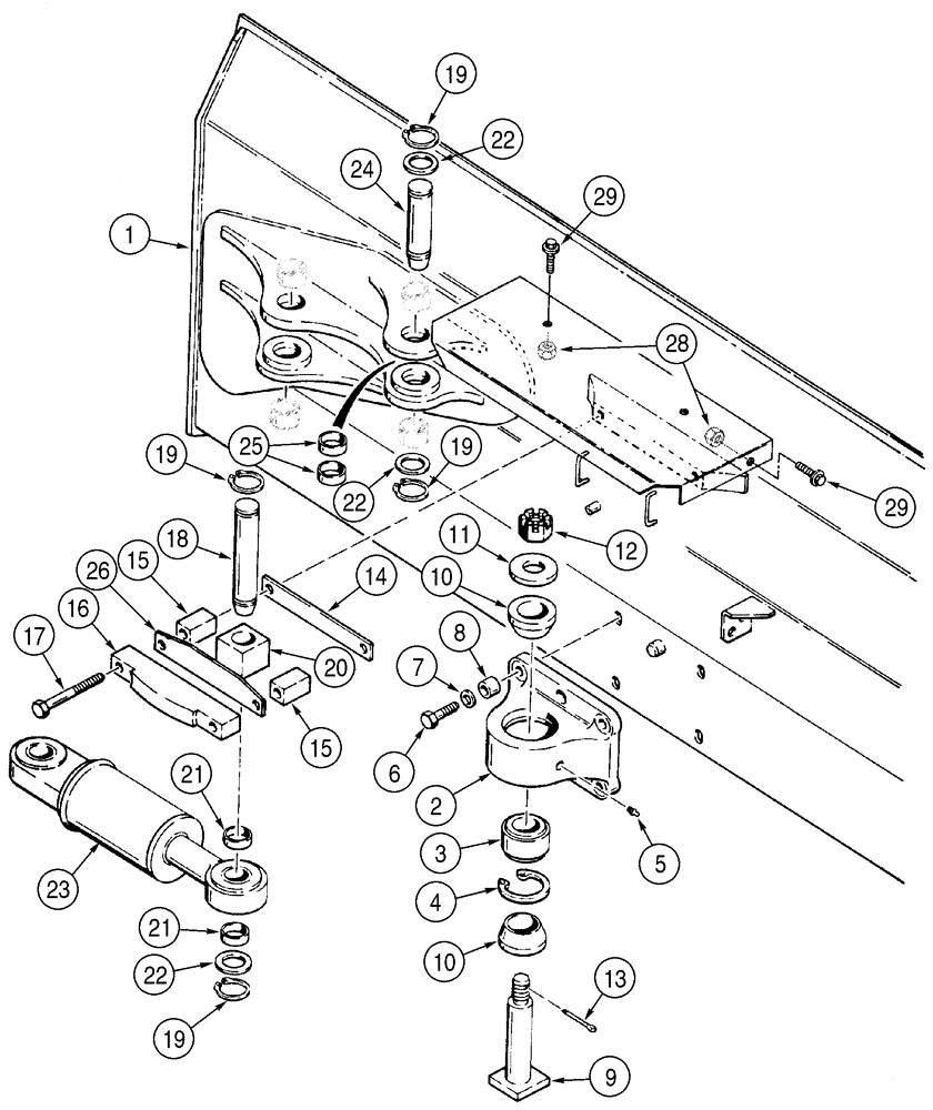 Схема запчастей Case 1150H - (09-02) - BLADE, DOZER - CYLINDERS, MOUNTING (09) - CHASSIS