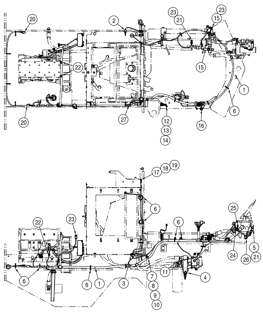 Схема запчастей Case 621D - (04-16) - HARNESS, REAR CHASSIS (04) - ELECTRICAL SYSTEMS