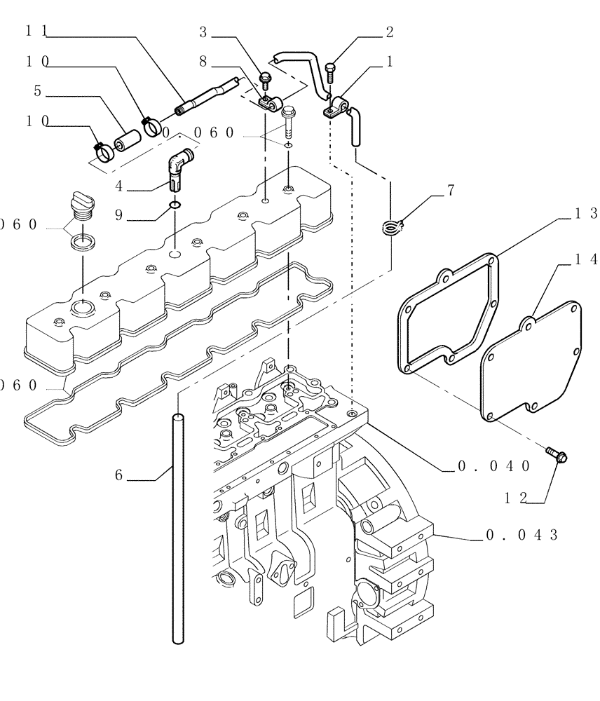 Схема запчастей Case 1850K - (0.045[01]) - BREATHER - ENGINE (01) - ENGINE