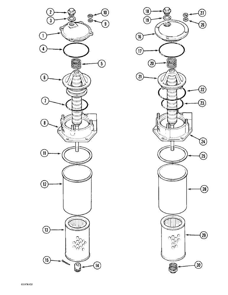 Схема запчастей Case 170C - (8-166) - HYDRAULIC OIL FILTER (08) - HYDRAULICS