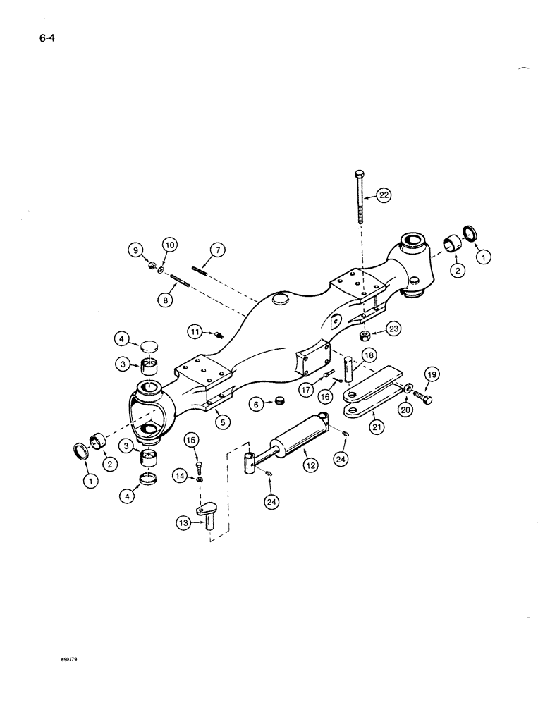 Схема запчастей Case 1086B - (6-004) - FRONT STEERING AXLE, HOUSING AND MOUNTING PARTS (06) - POWER TRAIN