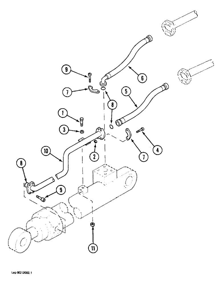 Схема запчастей Case 1088 - (8G-36) - TOOL CYL. CIRCUIT, TUBES AT ARM - 2.20 M AND 2.80 M, P.I.N. FROM 20227 & AFT., P.I.N. 106925 & AFT. (08) - HYDRAULICS