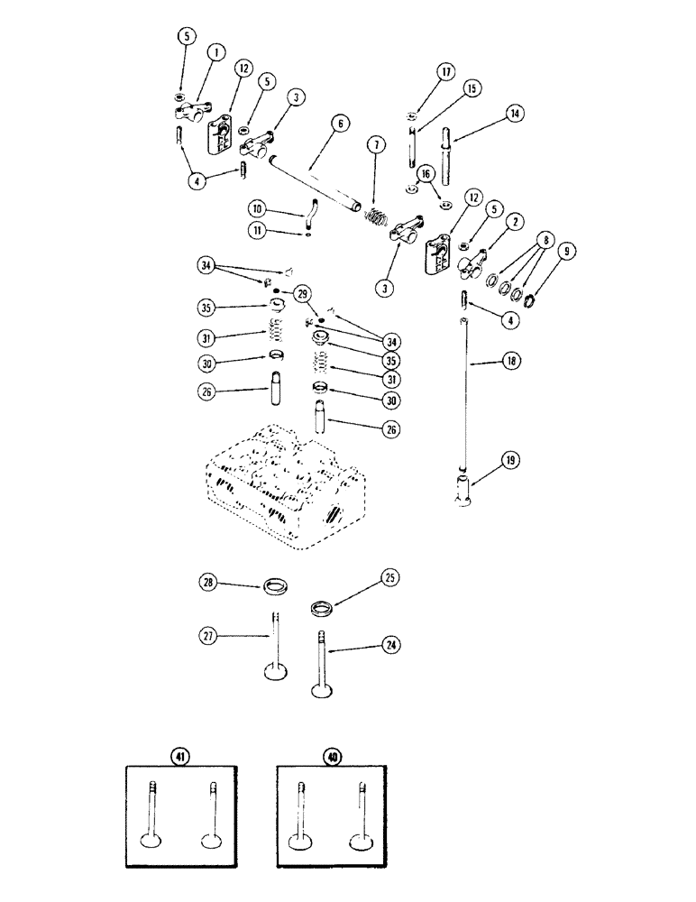 Схема запчастей Case 40 - (016) - VALVE MECHANISM, 504BDT ENGINE (10) - ENGINE