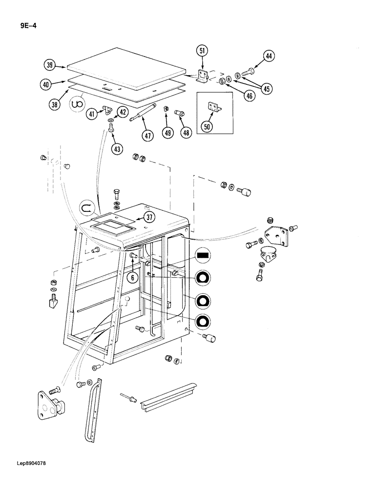 Схема запчастей Case 688 - (9E-04) - CAB, CAB FRAME AND RELATED PARTS, CONTD (09) - CHASSIS