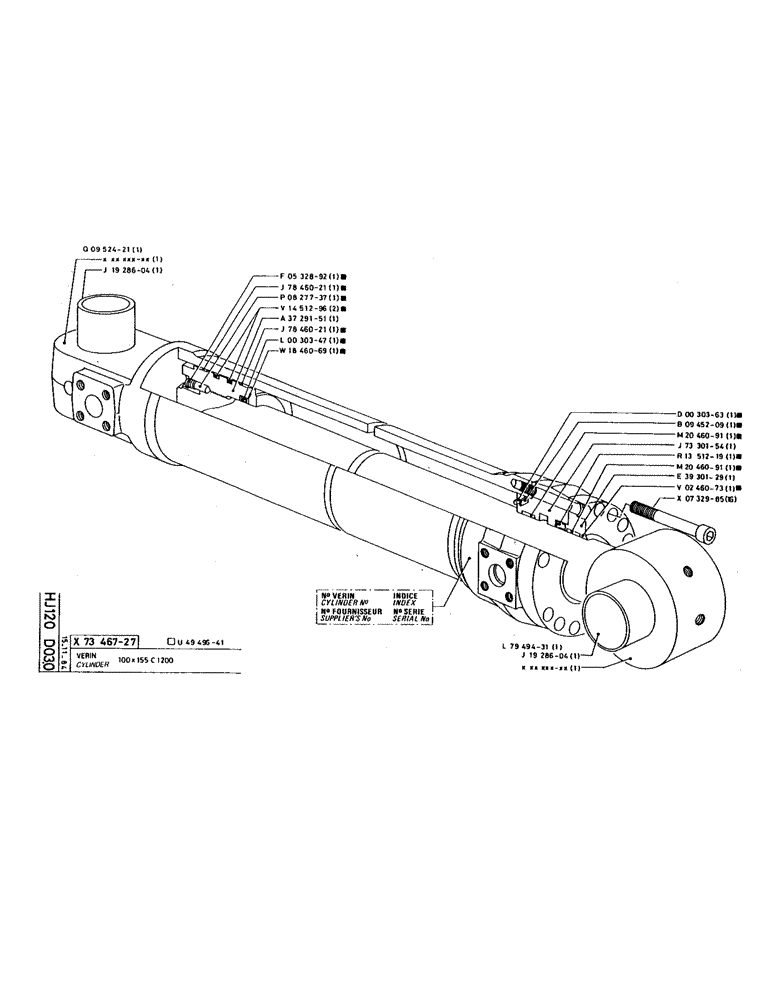 Схема запчастей Case 220 - (166) - CYLINDER (07) - HYDRAULIC SYSTEM