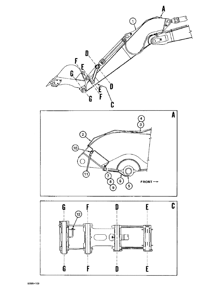 Схема запчастей Case 9060B - (9-070) - LUBRICATION FOR 13 FT. 1 IN. (4M) ARM (09) - CHASSIS