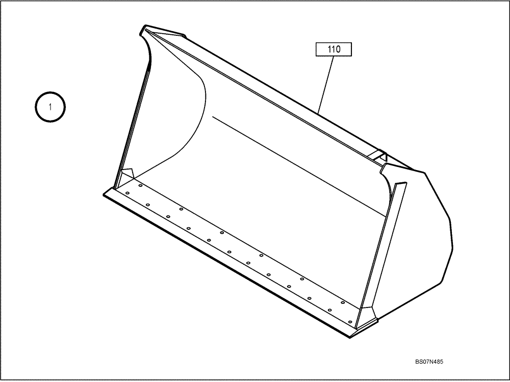 Схема запчастей Case 221D - (64.192[2991849000]) - LOADING BUCKET 1000L 2100M 3+U (82) - FRONT LOADER & BUCKET