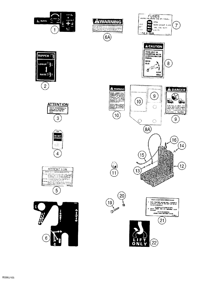 Схема запчастей Case 550G - (9-38) - DECALS AND OPERATORS MANUAL BOX (05) - UPPERSTRUCTURE CHASSIS