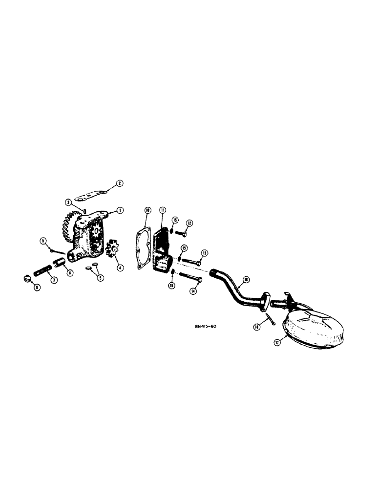 Схема запчастей Case 420B - (012) - ENGINE OIL PUMP - GAS 