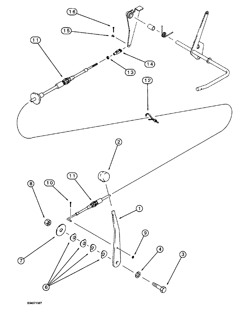 Схема запчастей Case 580SL - (3-04) - THROTTLE CONTROL LINKAGE, HAND CONTROL (03) - FUEL SYSTEM