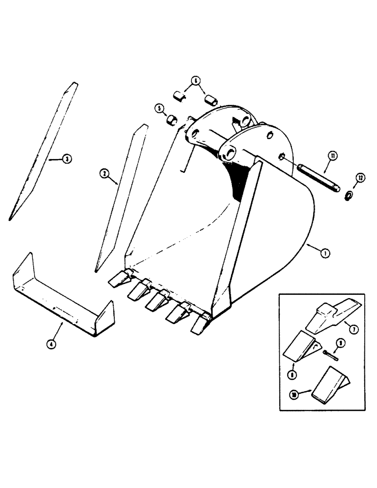 Схема запчастей Case 680CK - (139A) - BACKHOE BUCKETS (OPTIONAL TYPES), TRENCHING BUCKETS-HEAVY DUTY (MACHINERY ITEM) (84) - BOOMS, DIPPERS & BUCKETS