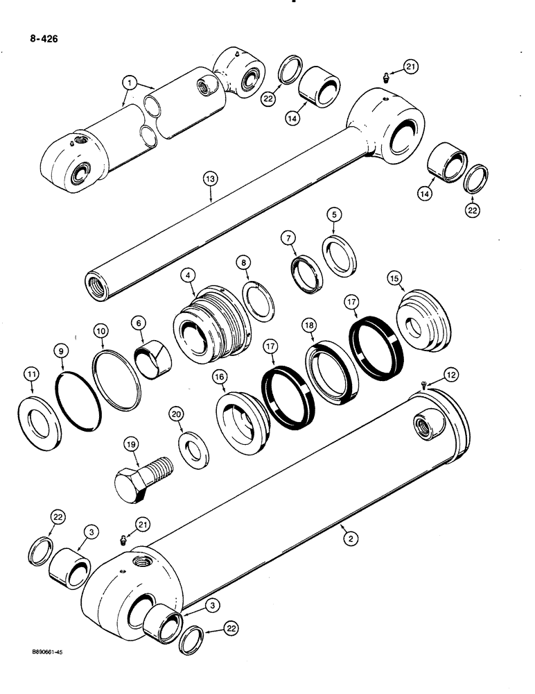 Схема запчастей Case 580K - (08-426) - BACKHOE DIPPER CYLINDER (08) - HYDRAULICS