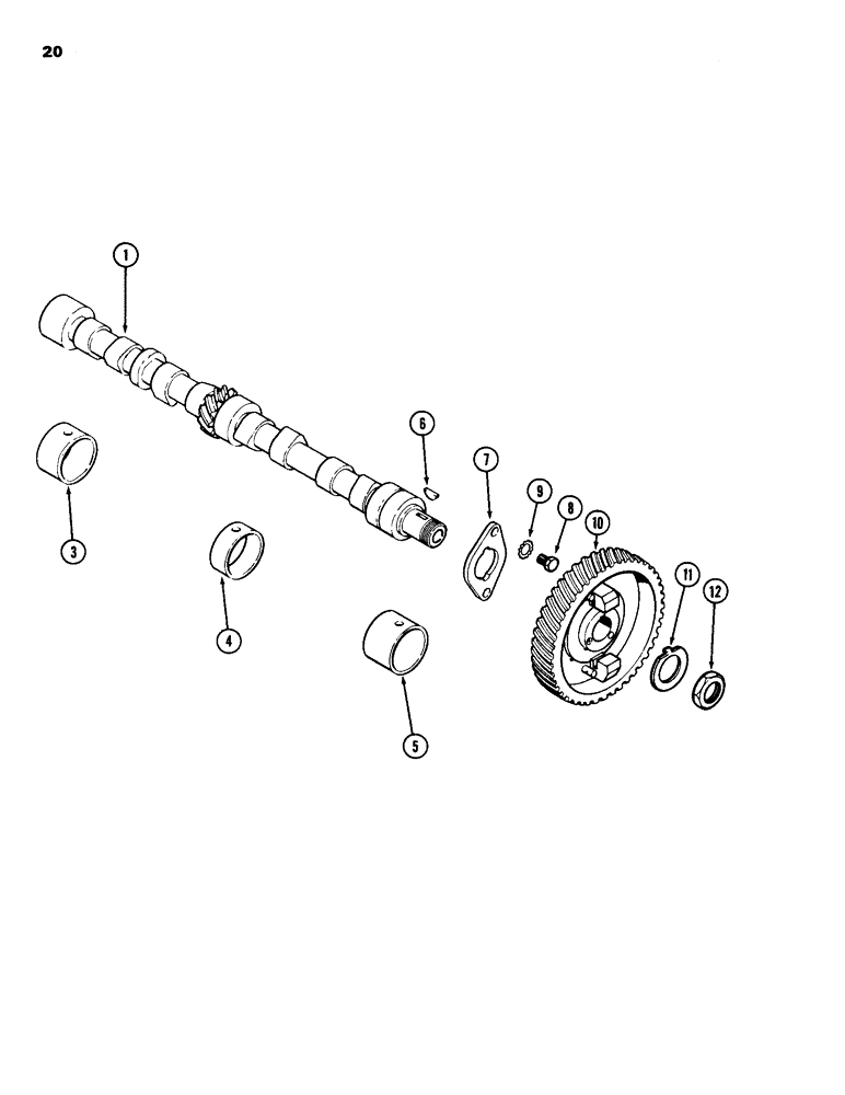 Схема запчастей Case 1835 - (020) - CAMSHAFT, 148B SPARK IGNITION ENGINE (02) - ENGINE