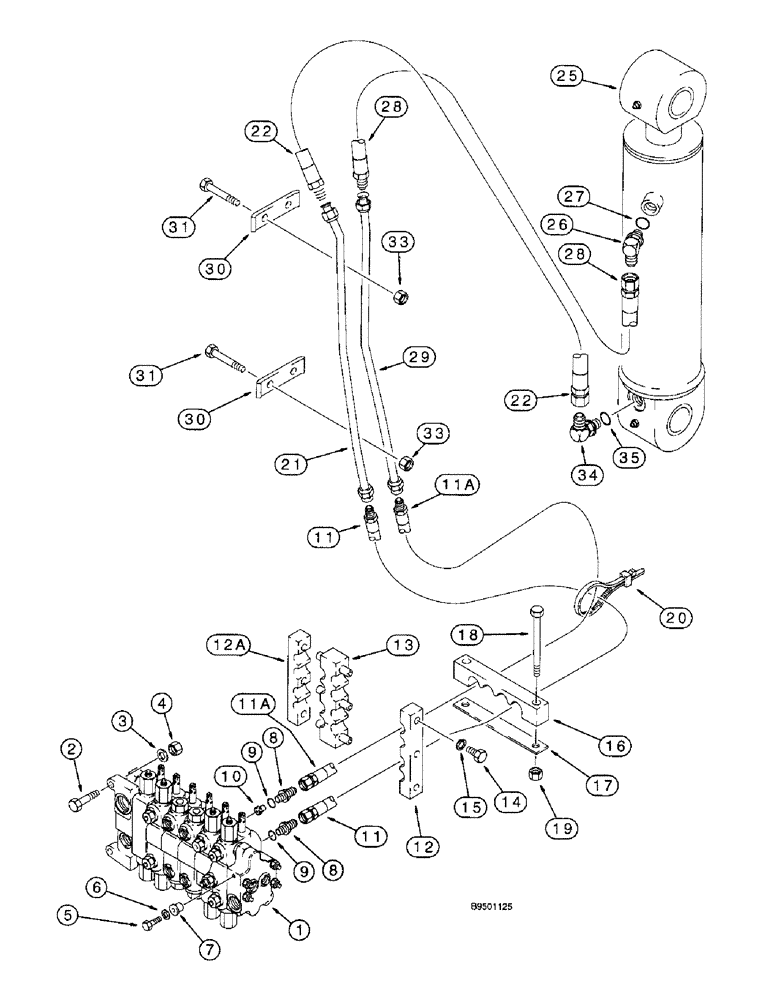 Схема запчастей Case 590SL - (8-26) - BACKHOE DIPPER CYLINDER HYDRAULIC CIRCUIT (08) - HYDRAULICS