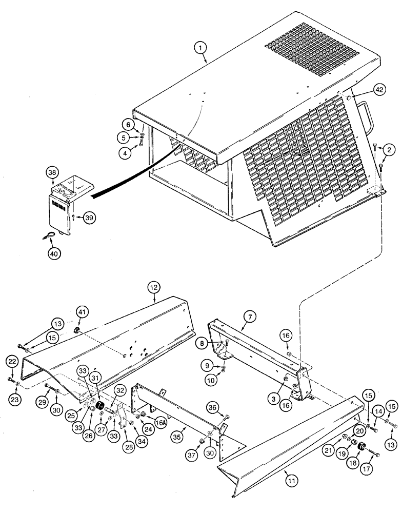 Схема запчастей Case 1835C - (9-52) - ROPS - P.I.N. JAF0013535 THROUGH JAF0037366 (09) - CHASSIS/ATTACHMENTS