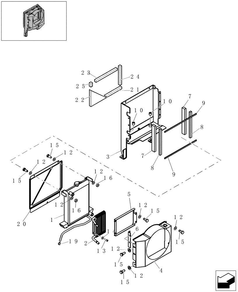 Схема запчастей Case CX16B - (0.003[03]) - RADIATOR - COMPONENTS (10) - ENGINE