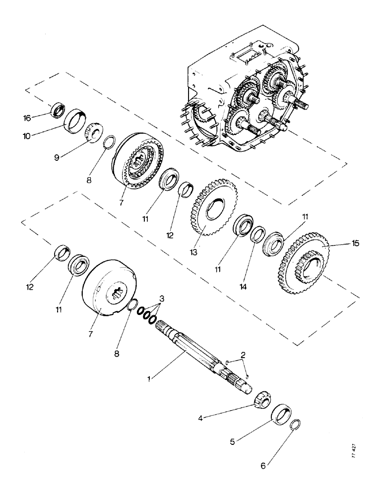 Схема запчастей Case 850 - (B08-1) - FORWARD-REVERSE CLUTCH AND PTO SHAFT (03) - TRANSMISSION