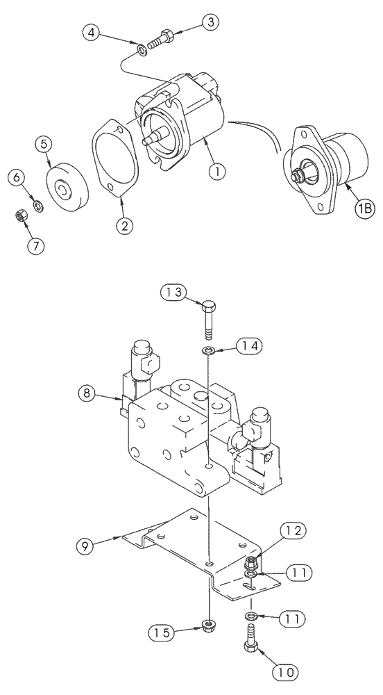 Схема запчастей Case 95XT - (08-39) - HYDRAULICS, ATTACHMENT - HIGH FLOW, GEAR, GEAR PUMP & CONTROL VALVE MOUNTING (08) - HYDRAULICS