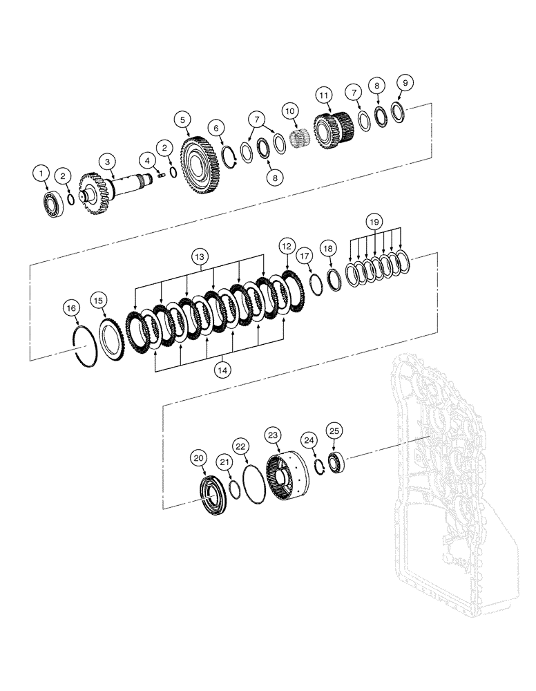 Схема запчастей Case 885B - (06-10[07A]) - TRANSMISSION - 4TH GEAR CLUTCH ASSEMBLY (06) - POWER TRAIN