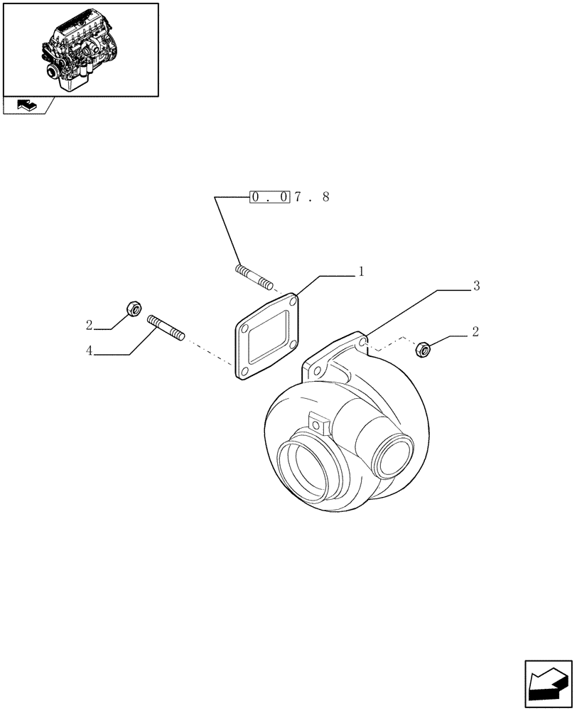 Схема запчастей Case F3BE0684J E902 - (0.24.0) - TURBOCHARGER & RELATED PARTS (504179745) 