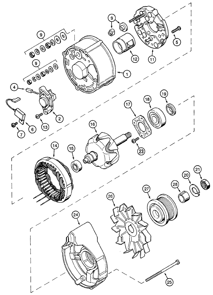 Схема запчастей Case 960 - (04-02) - ALTERNATOR (04) - ELECTRICAL SYSTEMS